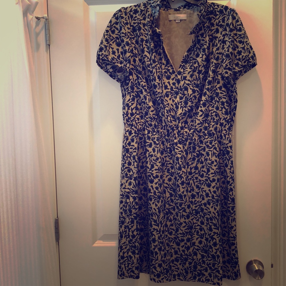 Loft Floral Vine Pullover Dress